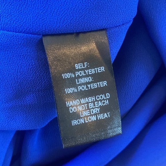 NWT Lulus Jewell Royal Blue Tie-Front Ruffled Skater Dress Size Small - Picture 15 of 15